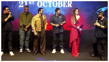 Shraddha Kapoor Launches Maddock Horror Comedy Universe logo at Thamma trailer launch event