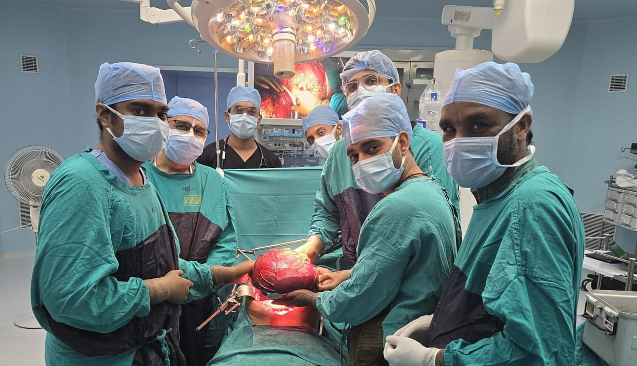 Bhopal: A 10-hour operation at AIIMS Bhopal removed a 4.3 kg tumor from the pancreas, giving the woman a new l