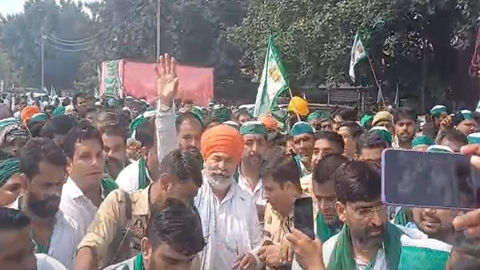 Rakesh Tikait attended the Kisan Mahapanchayat in Hapur