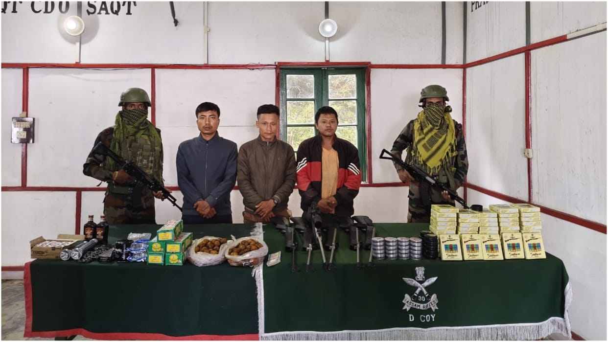 Major action by Assam Rifles in Mizoram, three smugglers from Myanmar along with arms material arrested