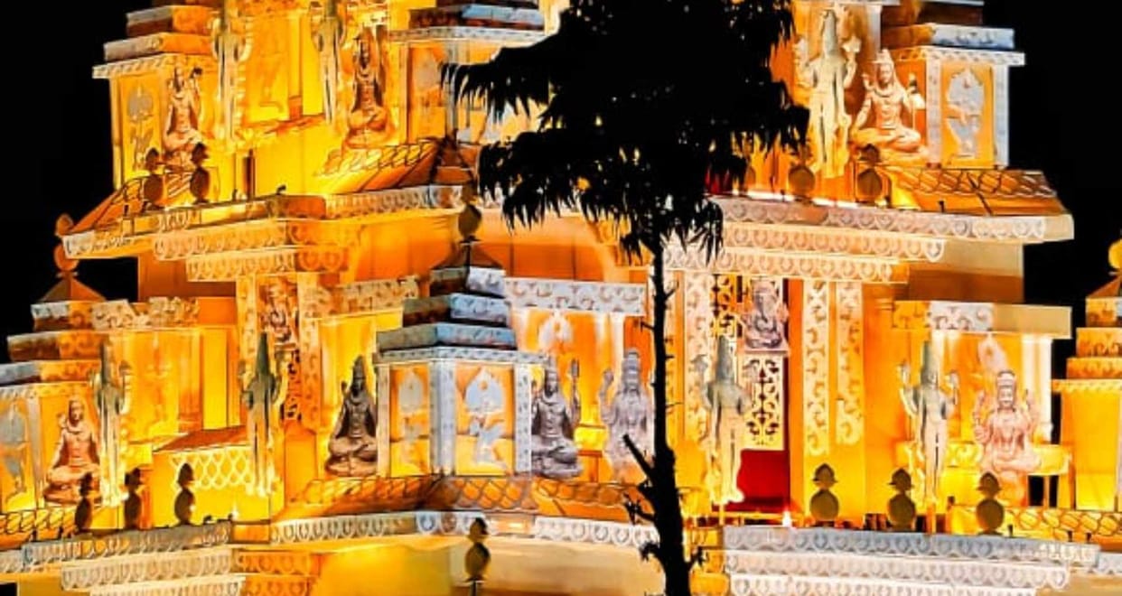 begusarai bakhri durga puja festival grand pandals tirupati meenakshi ram temple