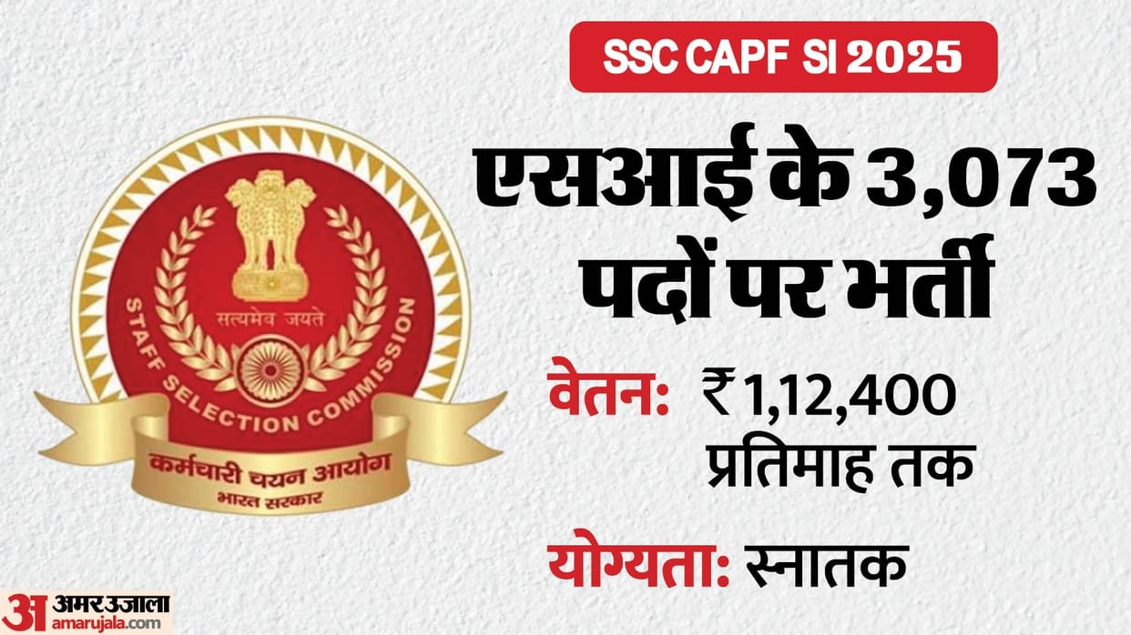 SSC CAPF SI 2025 Notification out for 3073 posts; Apply at ssc.gov.in till 16 Oct