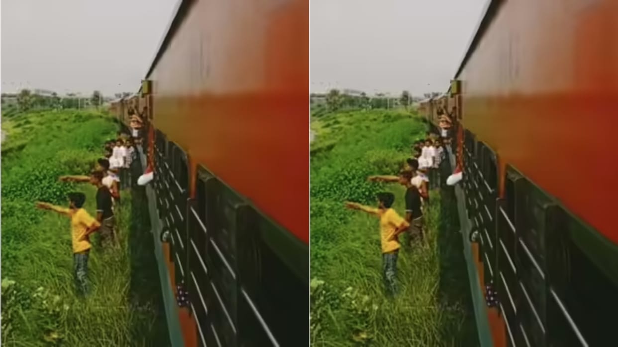 A thief snatched a phone and ran away thinking no one would catch him but the train stopped Video Viral