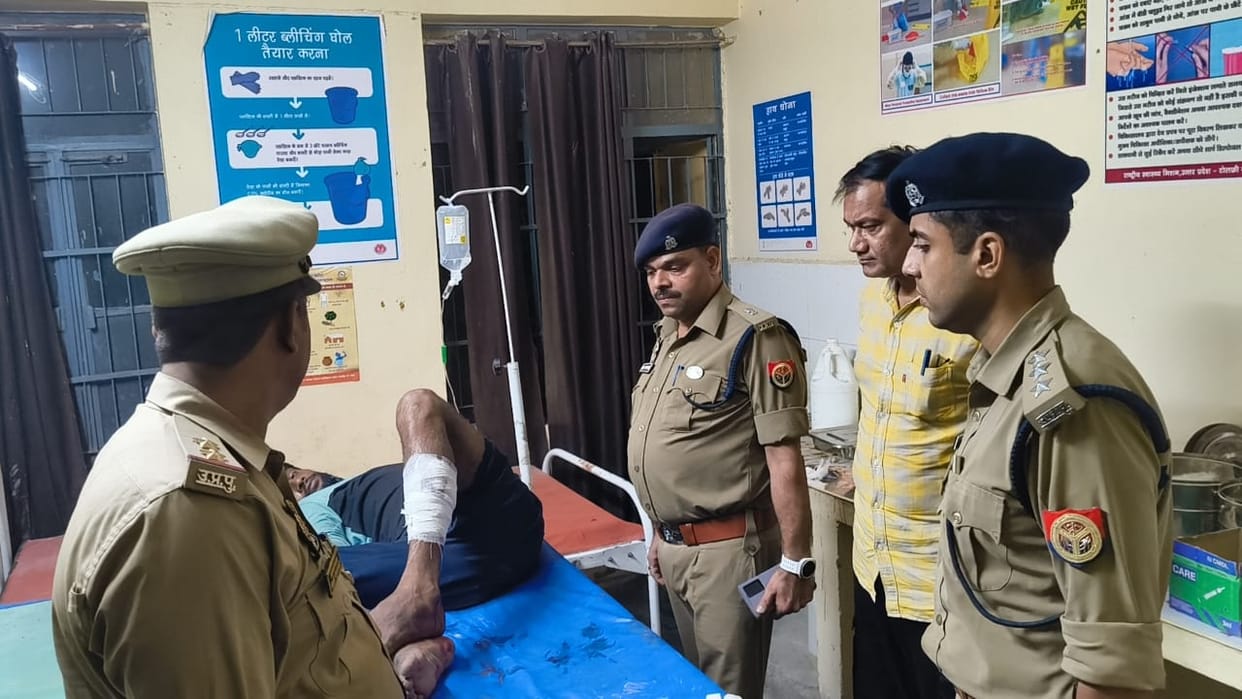 Auraiya The main accused in the shootout was caught in an encounter shot in the leg admitted to CHC