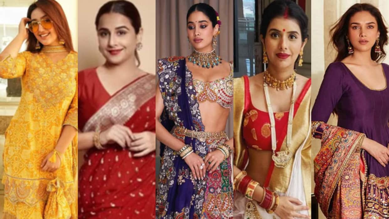 maha navami 2025 outfit idea inspired by bollywood and TV actress disprj