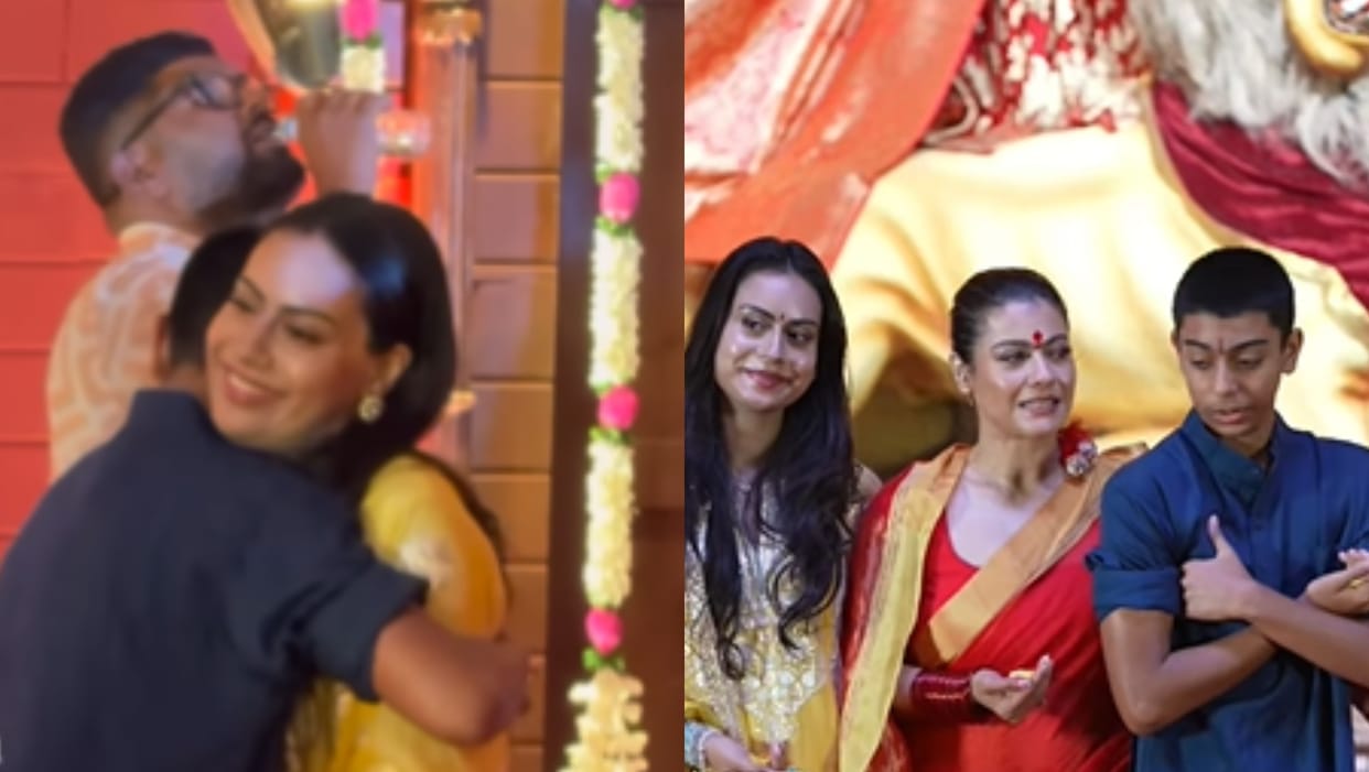 nysa devgan durga puja look kajol rani mukerji emotional moment