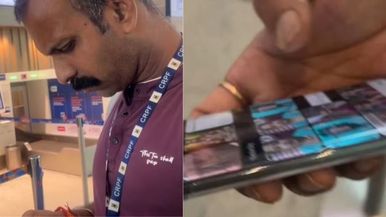 Woman Claim Crpf Officer Is Clicking Her Photos Secretly On Delhi Airport Allegedly Video Goes Viral