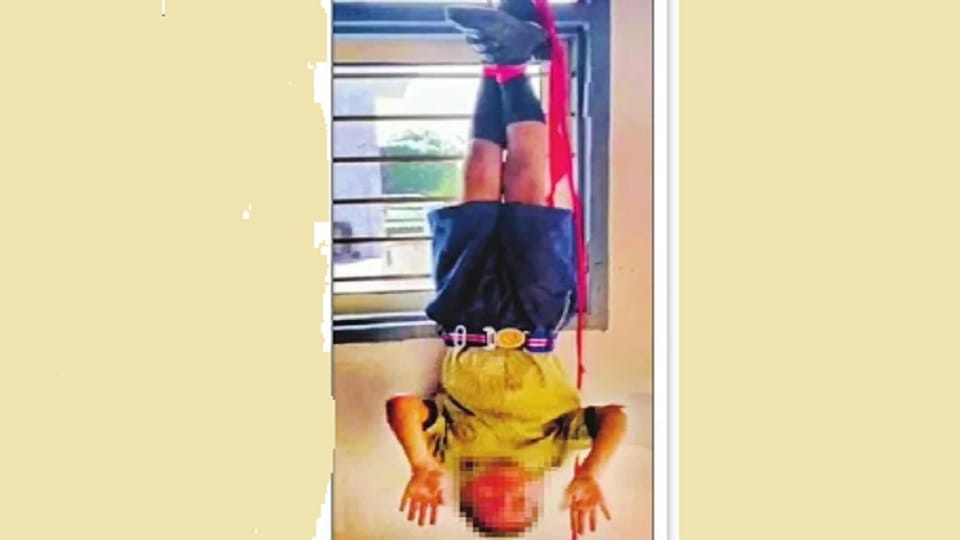 Cruelty: A second-grade student was hung upside down from a window and beaten in a Panipat school.