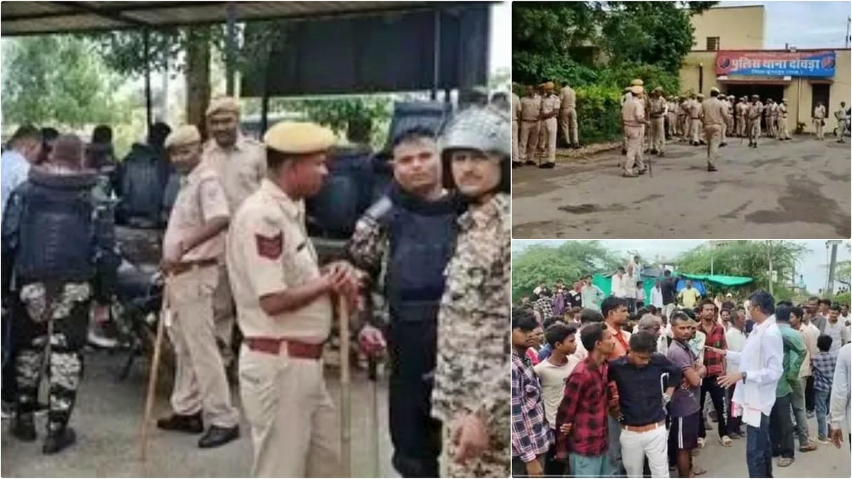 Rajasthan News: Tension in Dungarpur due to rumors of youth's death, police vehicle pelted with stones; Dowada