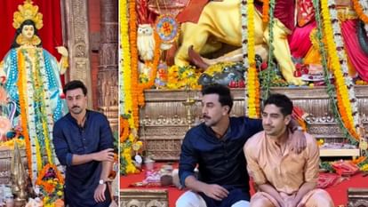 ranbir kapoor brahmastra part one Shiva director ayan mukerji seek blessings at durga puja pandal video viral