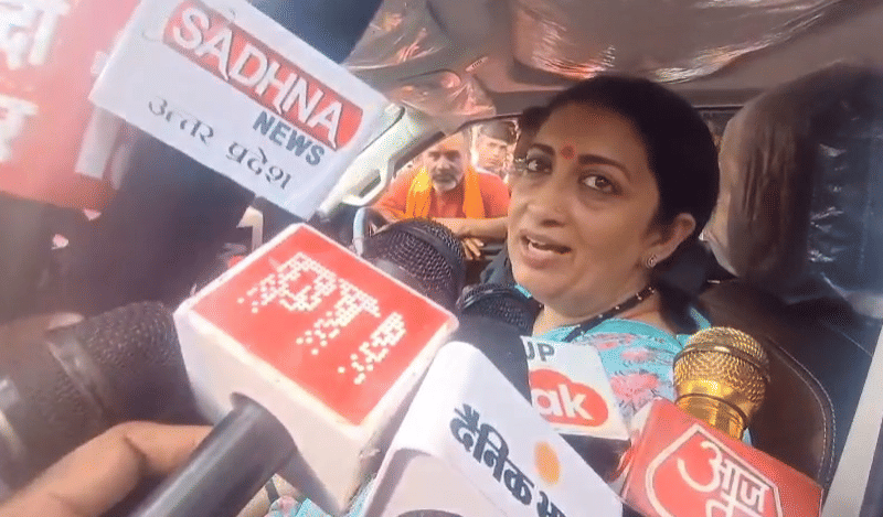 Former Union minister Smriti Irani in Amethi.