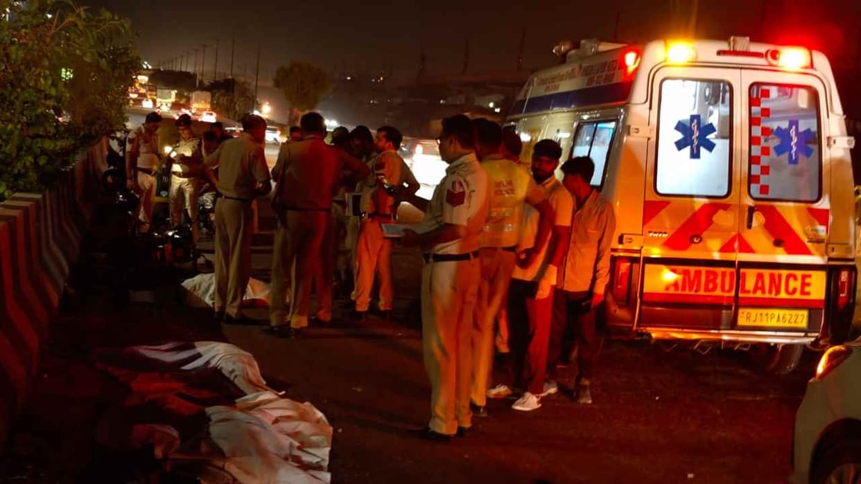 Three people died in a road accident on Mukundpur flyover in Jahangirpuri.