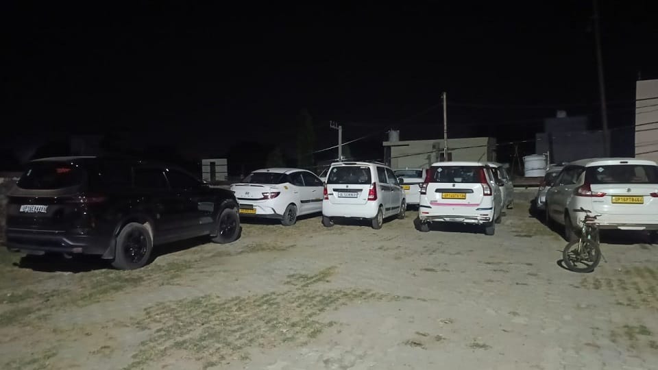 Colony operators sitting in a tent in Tappal fled