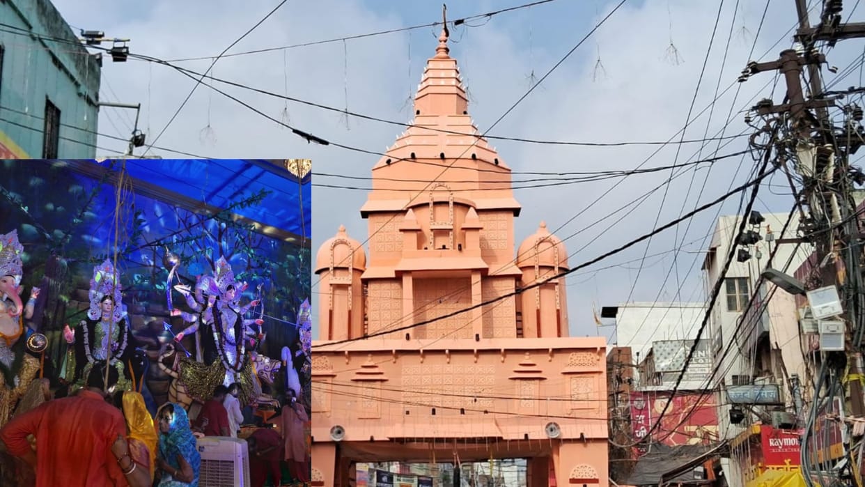 Bihar News: Durga Puja celebrated with fervor in Muzaffarpur, pandals built from Akshardham to Mahakal Temple
