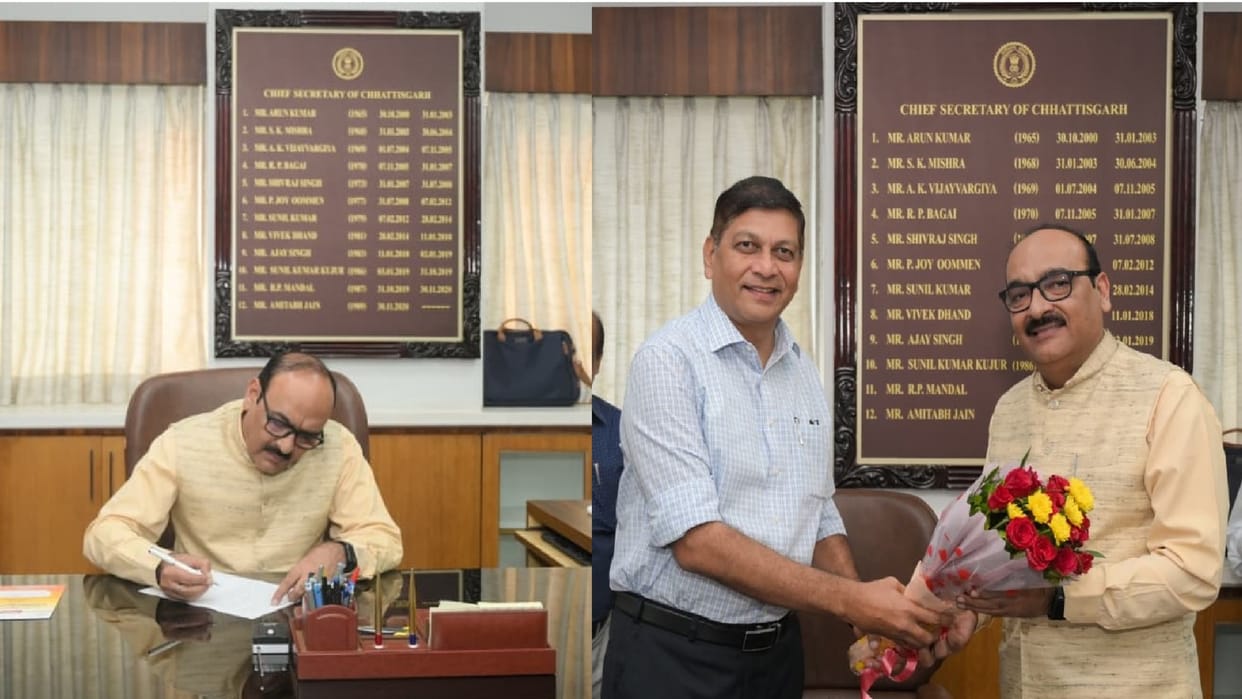 CG Chief Secretary: Vikassheel takes charge as CG new Chief Secretary,Amitabh Jain was given farewell