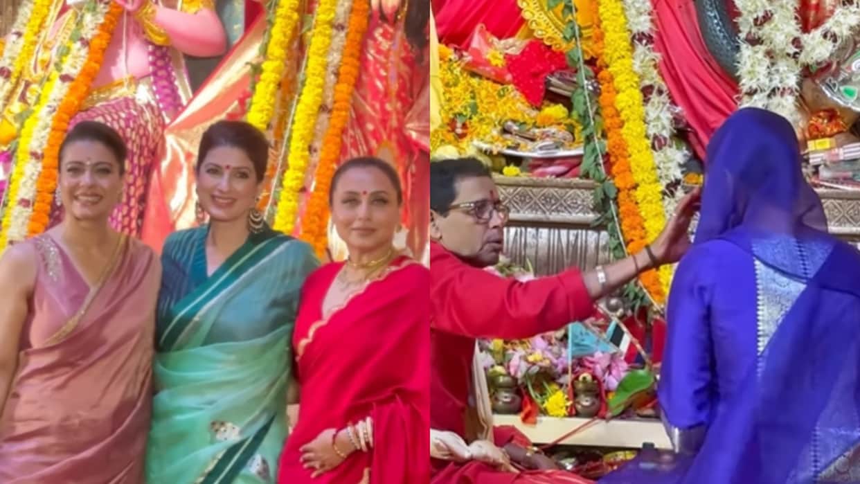 Priyanka Chopra And Twinkle Khanna Reached Kajol Rani Mukerji Durga Puja Pandal
