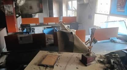 siwan reliance insurance office fire short circuit brigade control