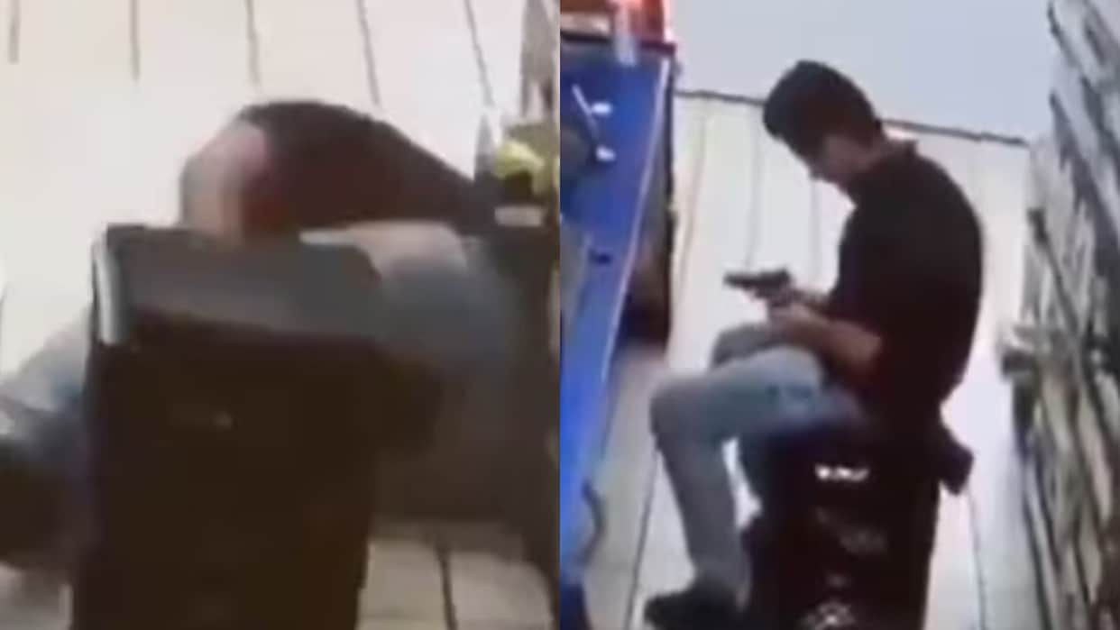 Death occurred instantly as a young man was fiddling with a gun in a store and was suddenly shot in the neck