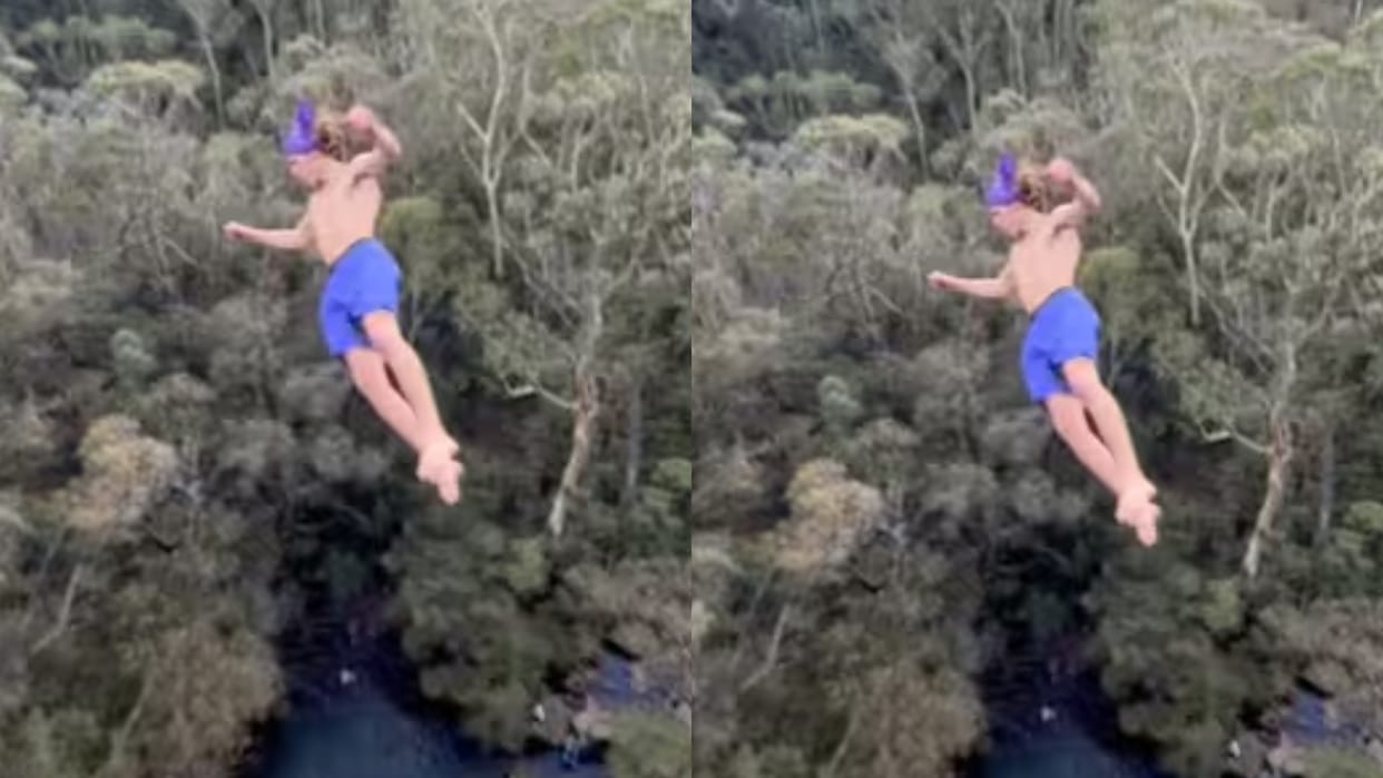 Man takes deadly leap, jumps hundreds of feet into ditch video leaves everyone sweating goes viral