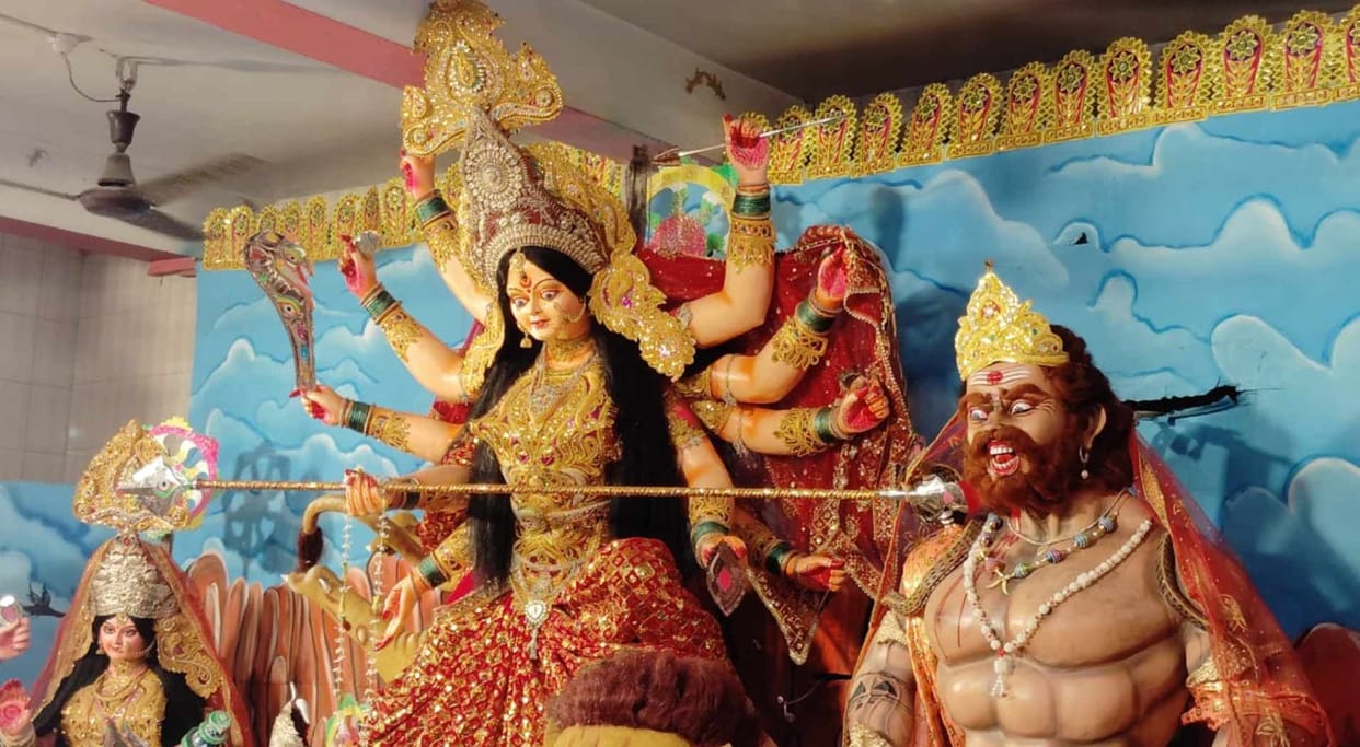 navratri celebrations begusarai muzaffarpur goddess durga mahagauri worship