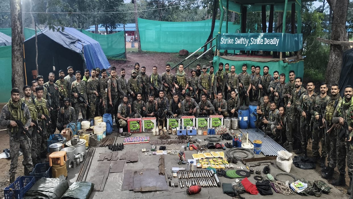 Naxalite cache, huge quantity of explosives and other items recovered from the forest in in Bijapur
