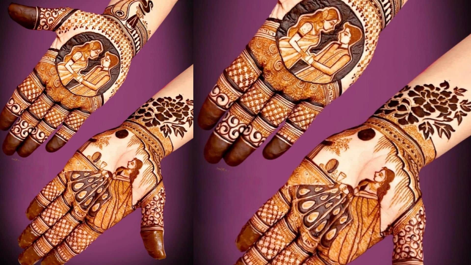 karwa chauth special mehndi design simple and beautiful full hand with image