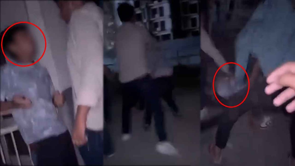 viral video Minor students clashed with each other in a society in Greno West.