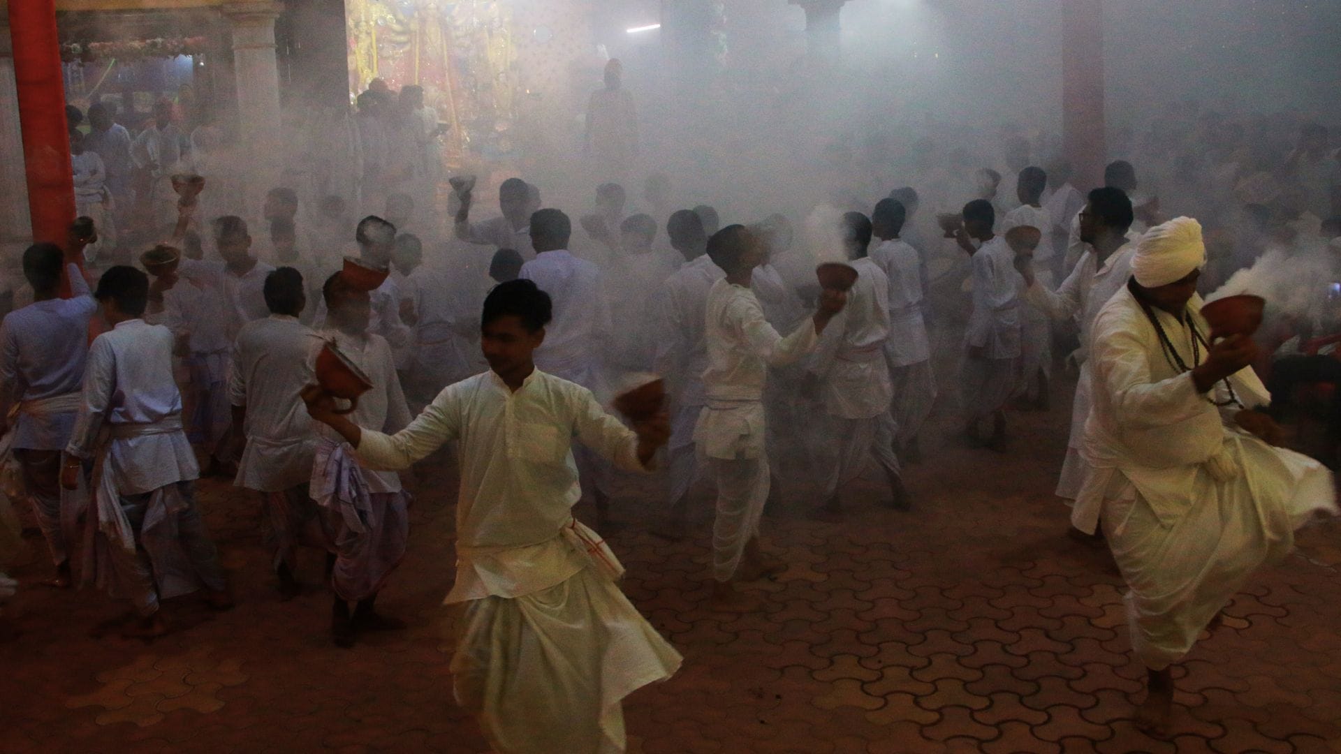 Durga Puja in pictures Some with AI themes others with Dhunuchi dances devotees flock to Kashi 512 pandals