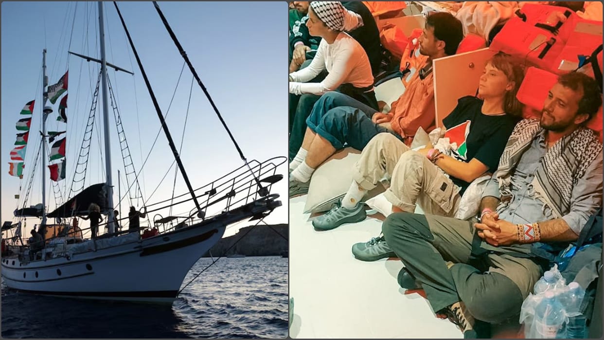 Israeli navy intercepts most flotilla boats, arrests activists. Single boat stops nears Gaza
