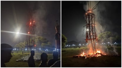 चंडीगढ़ में रावण दहन से पहले ही जला दिया पुतला: रात में लगाई आग, सेक्टर-30 में हंगामा Effigy of Ravana burnt before the burning ceremony in Chandigarh