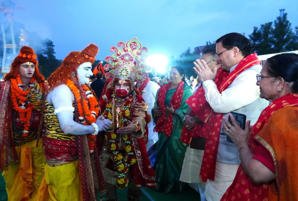 Dussehra 2025 Ravana Dahan in Uttarakhand Rainfall in dehradun CM Dhami attends parade ground program Photos