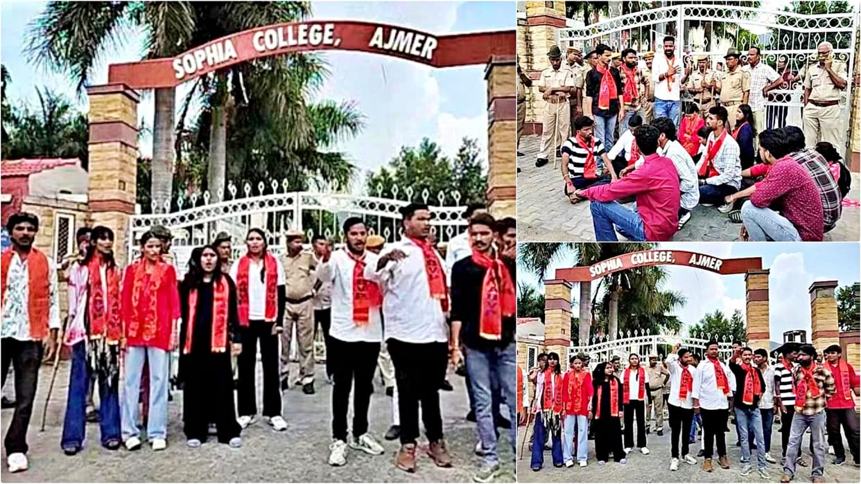 Ajmer News: ABVP creates ruckus over Sophia College Dandiya Night controversy altercation with police