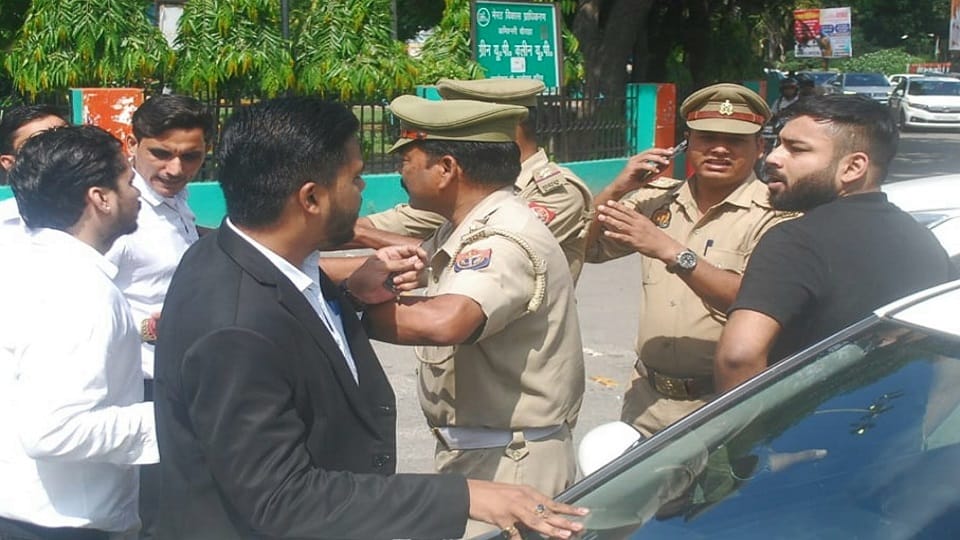 Meerut: Hotel Harmony owner's son hits lawyer with car, punches and kicks him in front of police