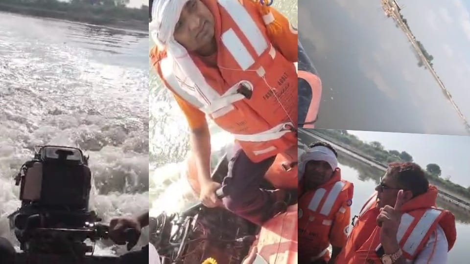 Uncle and nephew swept away by strong current of Yamuna river in Faridabad