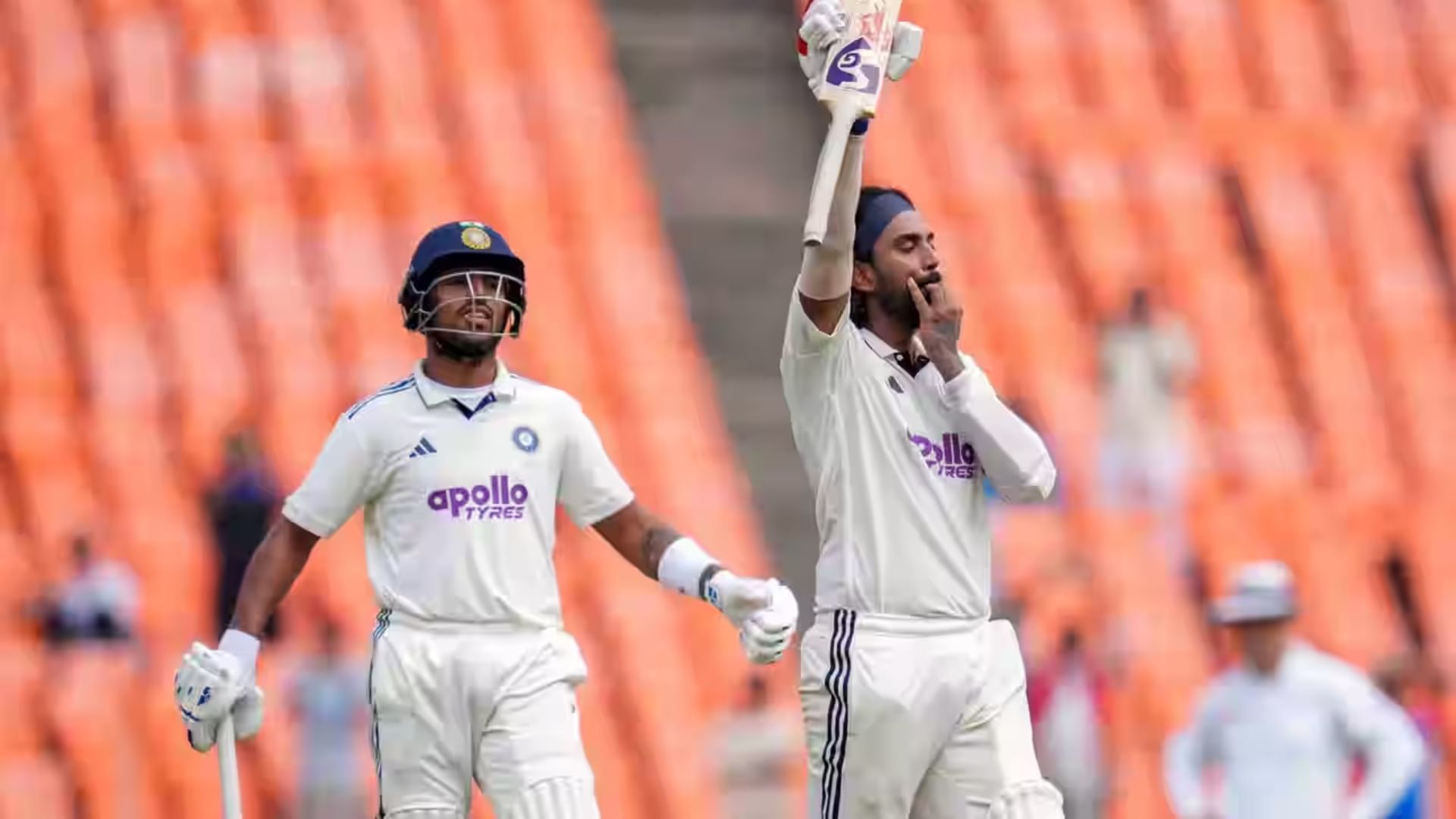 KL Rahul flaunted a new celebratory gesture after getting to the milestone against West Indies during 1st test