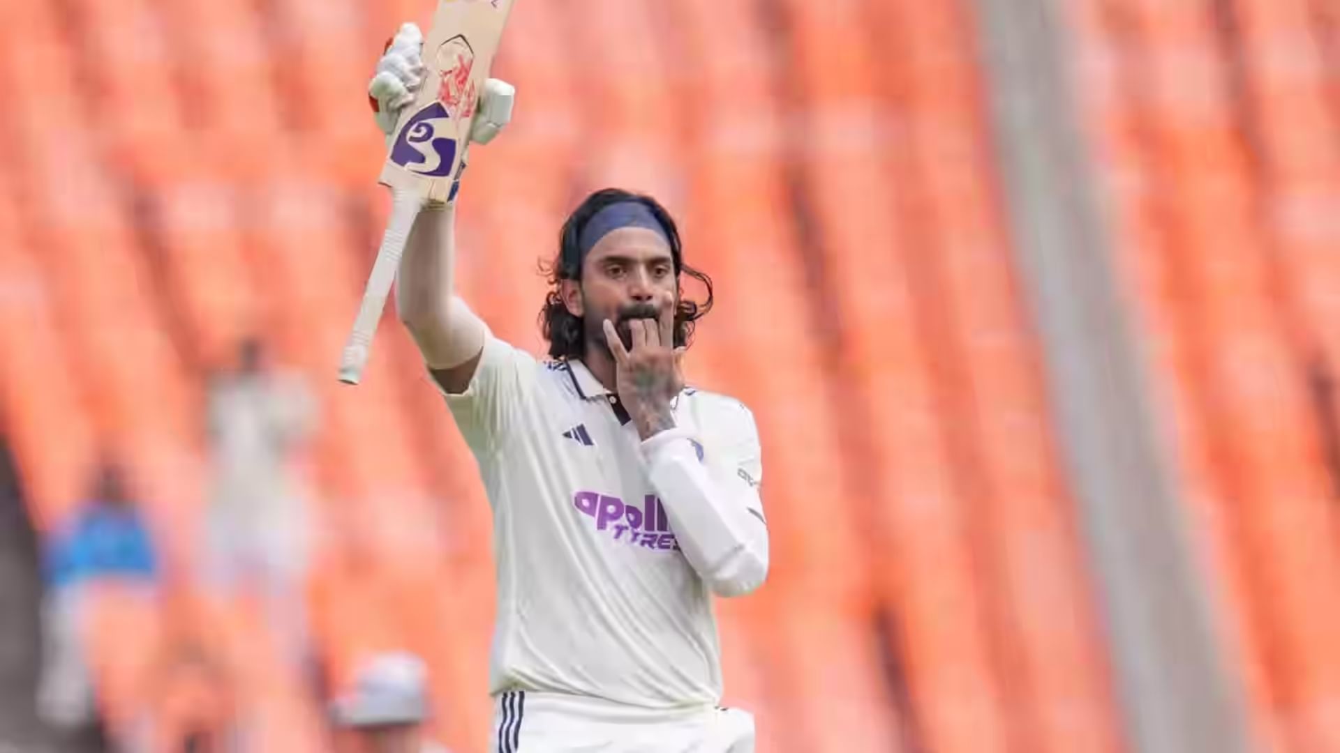 KL Rahul flaunted a new celebratory gesture after getting to the milestone against West Indies during 1st test