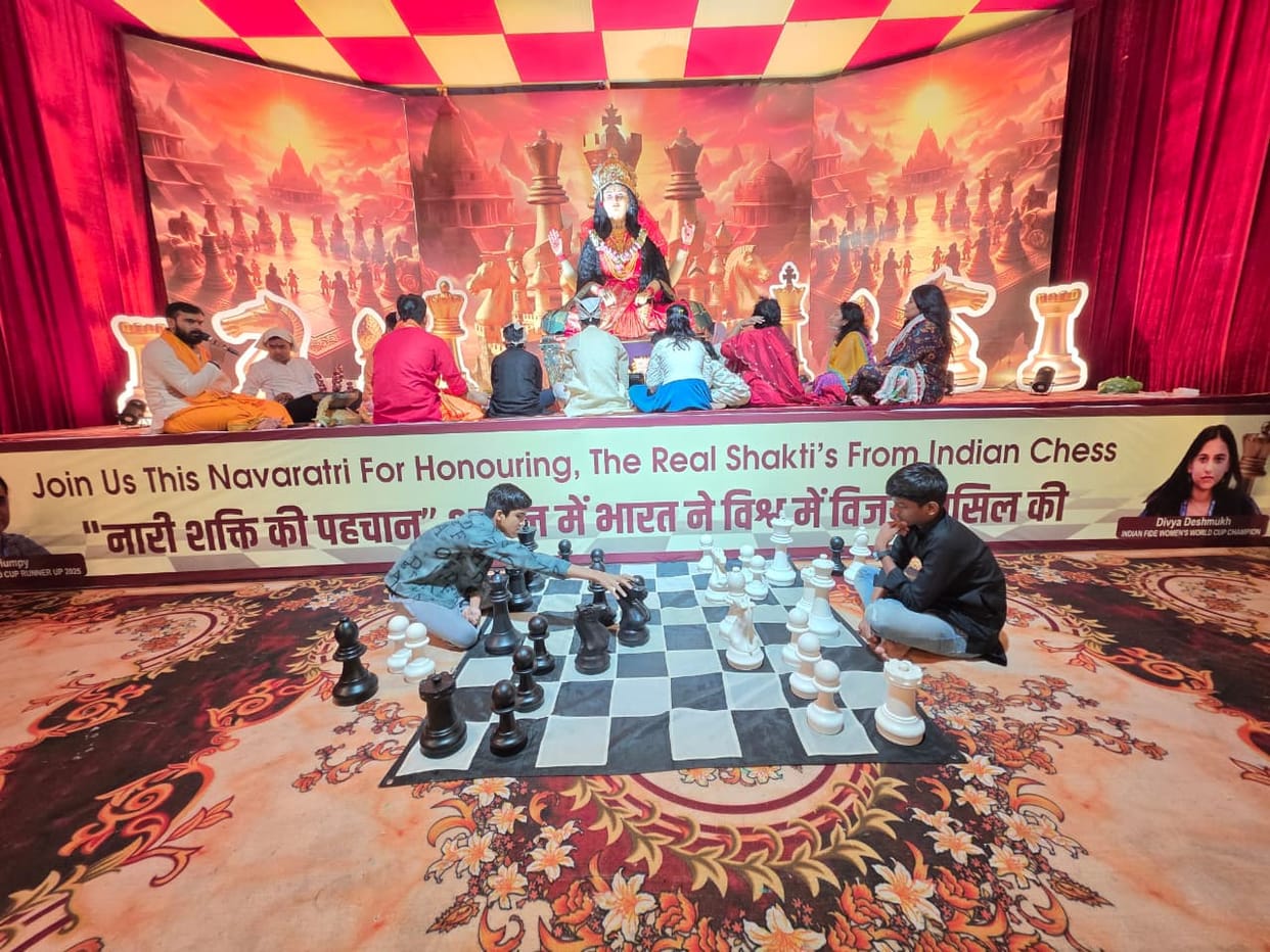 City of Chess!: A Durga Pandal in Katni combines chess and women's empowerment, leaving everyone stunned.