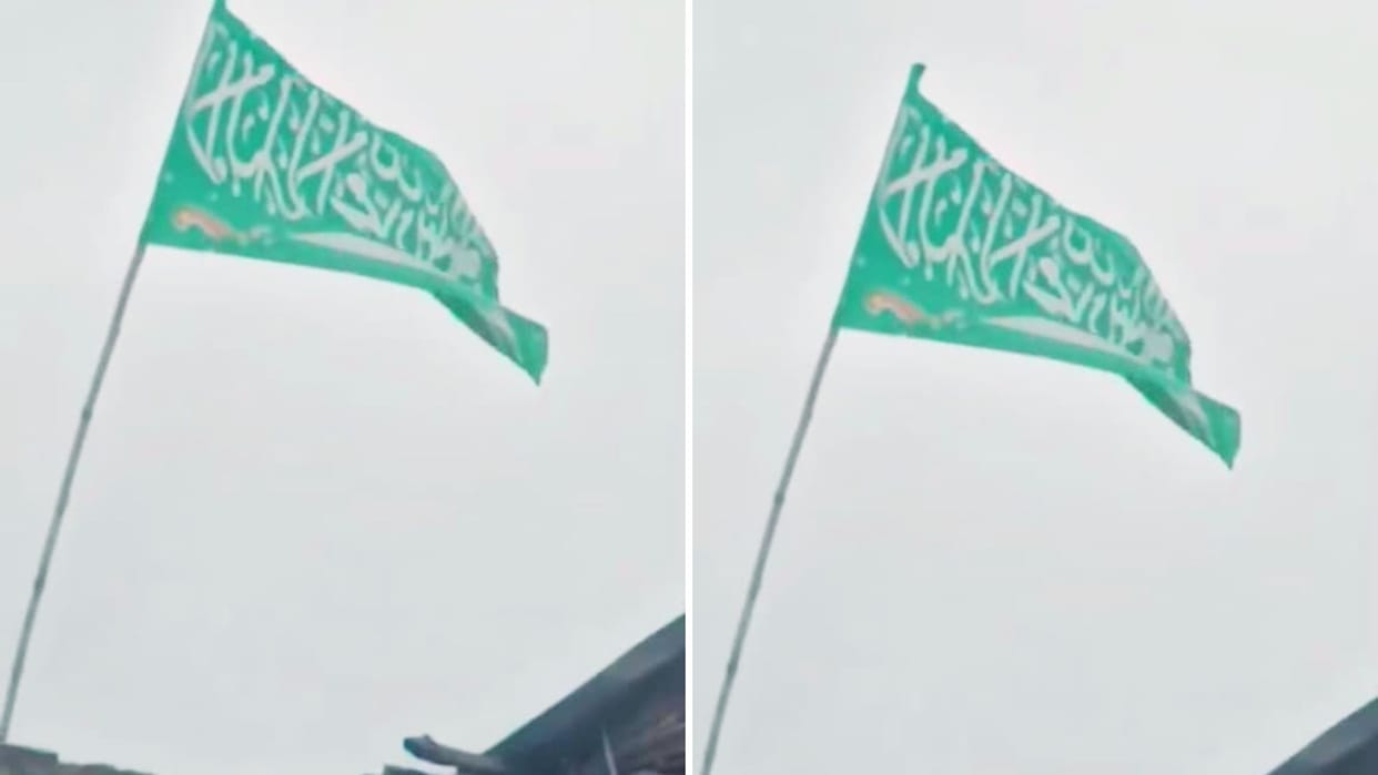 Saudi Arabian flag hoisted on mosque minaret video goes viral police remove it accused booked