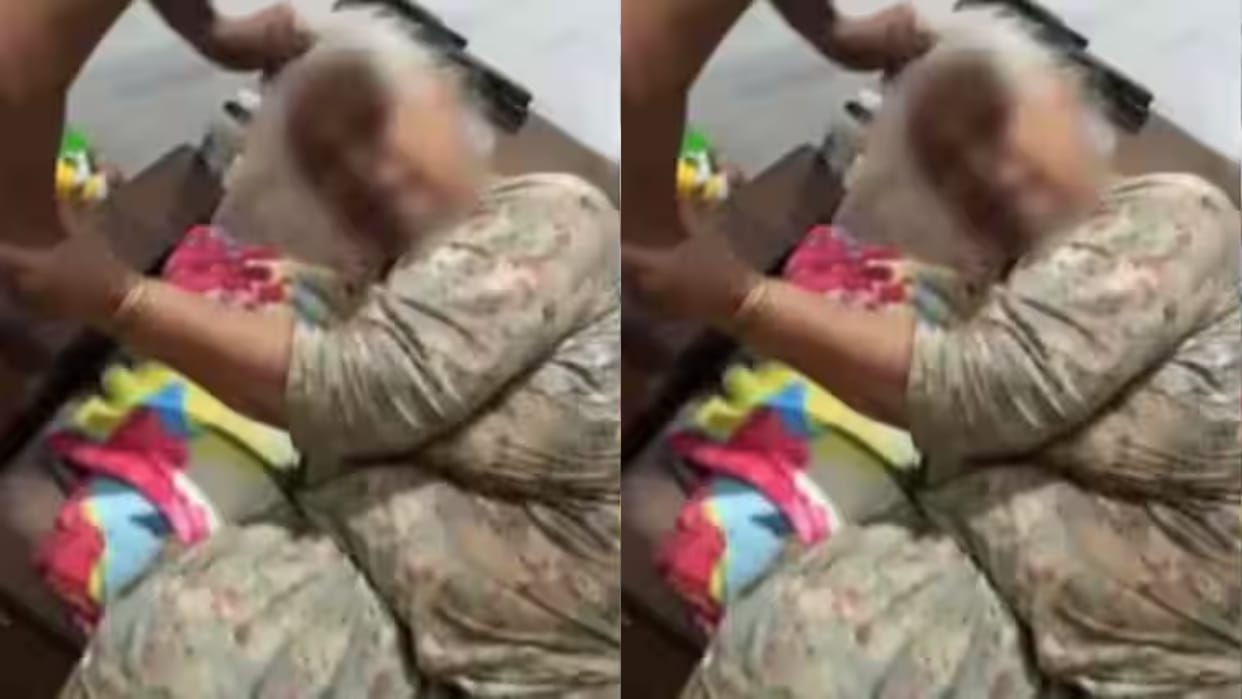 Daughter in law or a demon Girl grabs mother-in-law's hair and slaps her heartbreaking video goes viral