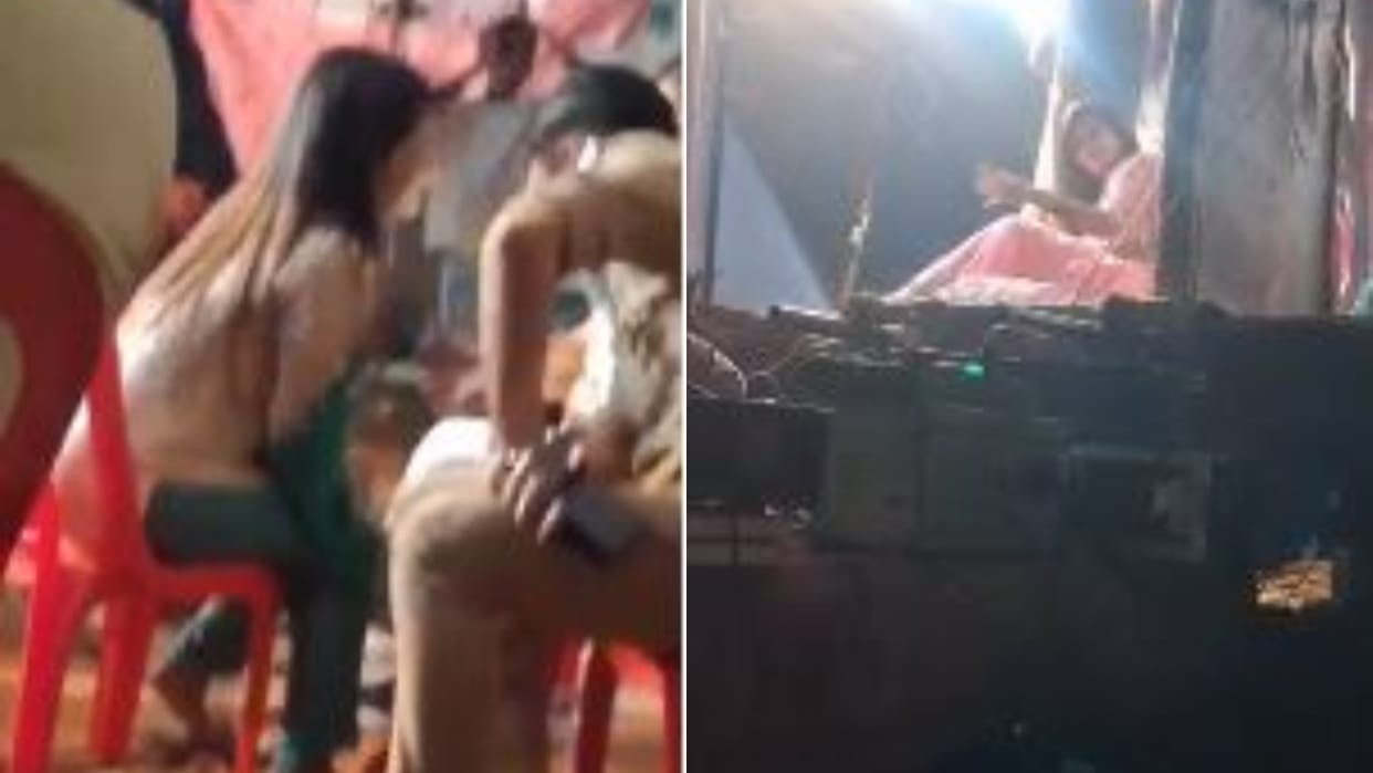 policemen arrive to watch women dancers at Ramlila fair video goes viral in Shahjahanpur
