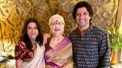 फरहान अख्तर अपनी मां और बहन के साथ