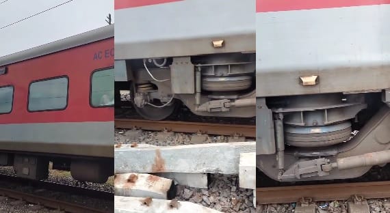 Kanpur Garib Rath train stopped due to smoke coming out of wheel brake departed after 13 minutes