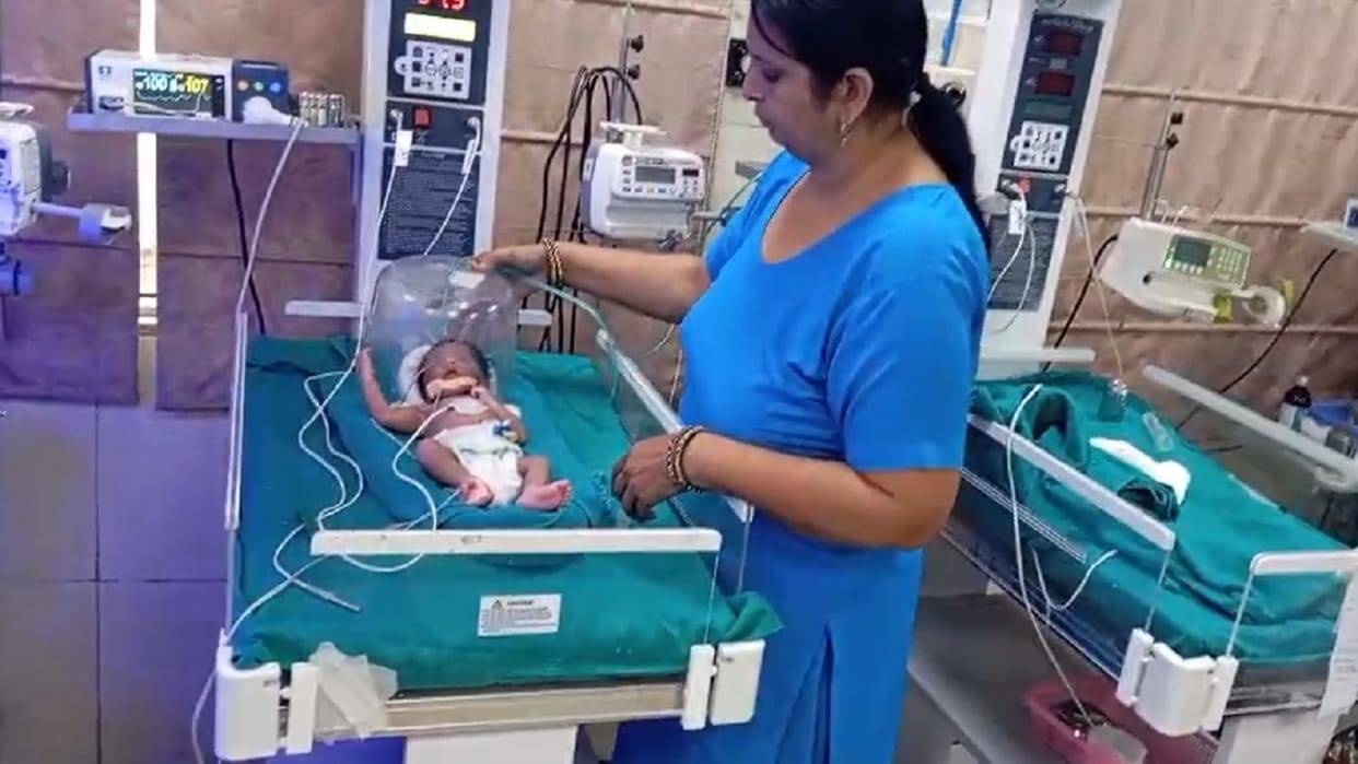 innocent child's cry was found echoing in the bushes in Sonipat, the girl has been admitted to ICU