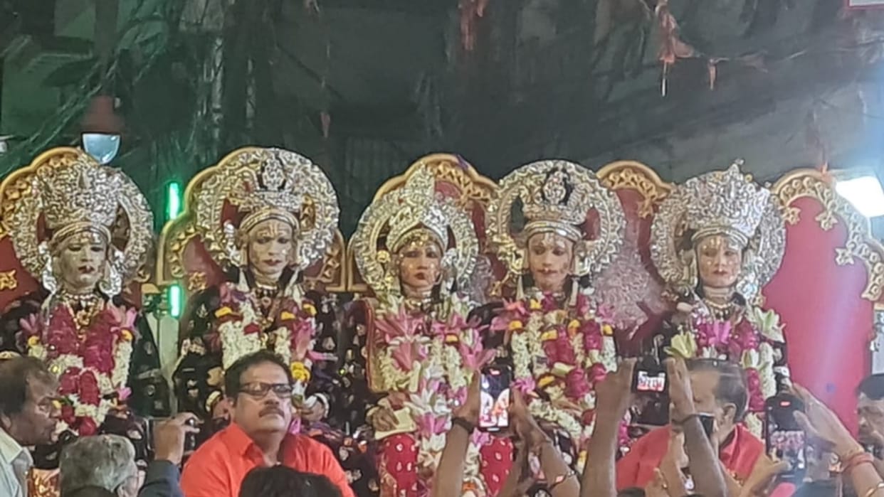four brothers, including Ram, met each other emotionally, their eyes moistening.