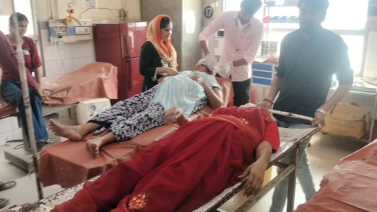 Bus collides with parked auto eight people injured