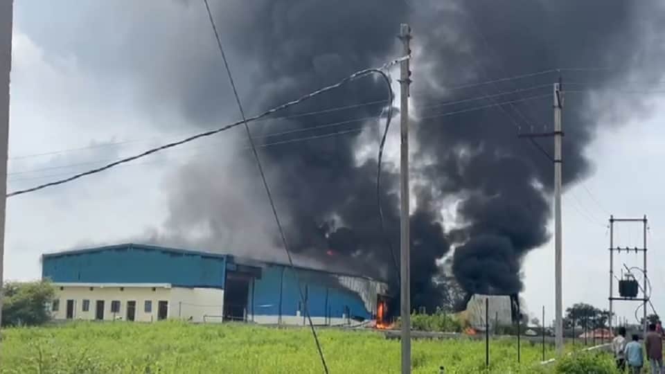 Massive fire breaks out in pipe factory