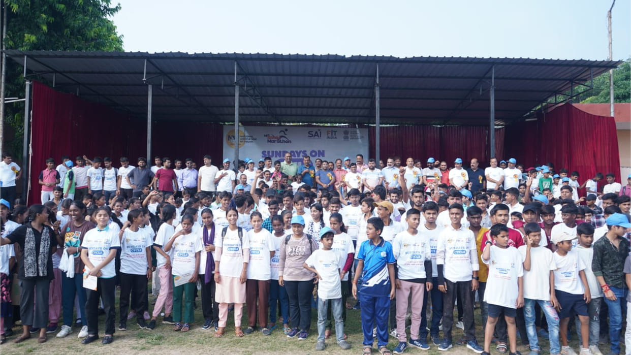 Sunday on Cycle was organised by Sports Authority of India under the Swasth Basti campaign.