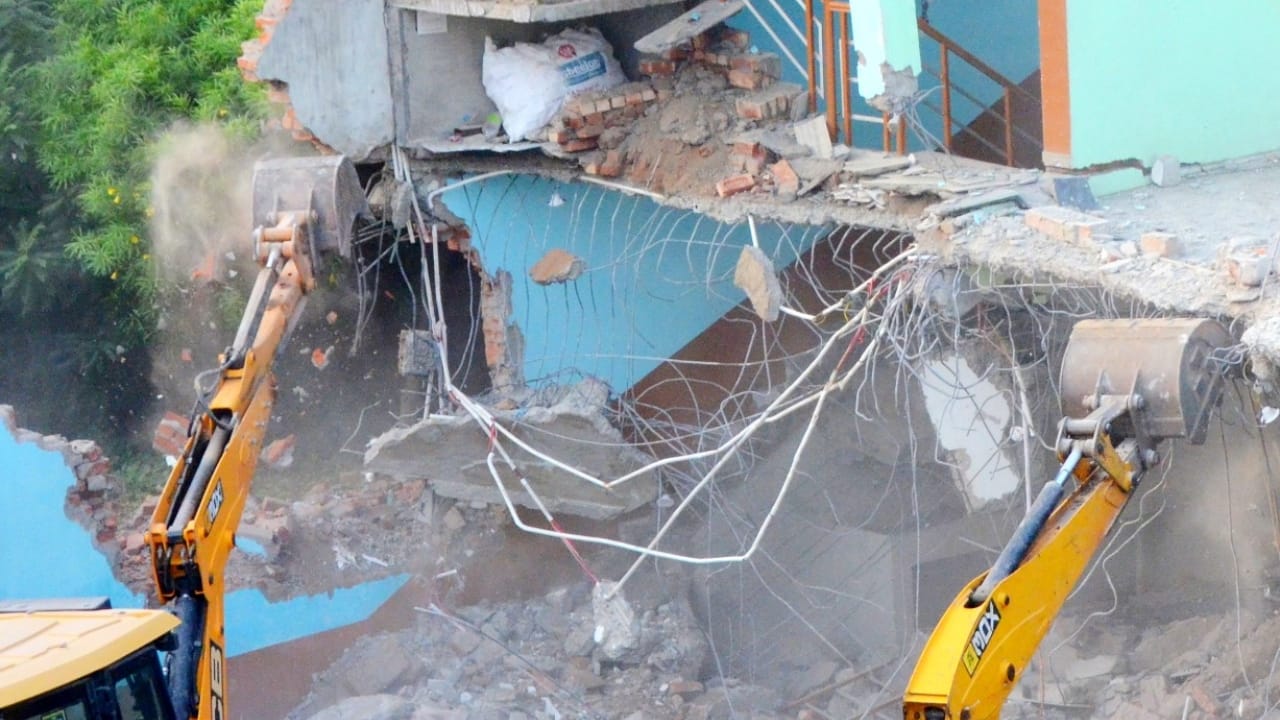 Six bulldozers ran over Nafees wedding hall for two days BDA can now recover the cost of demolition