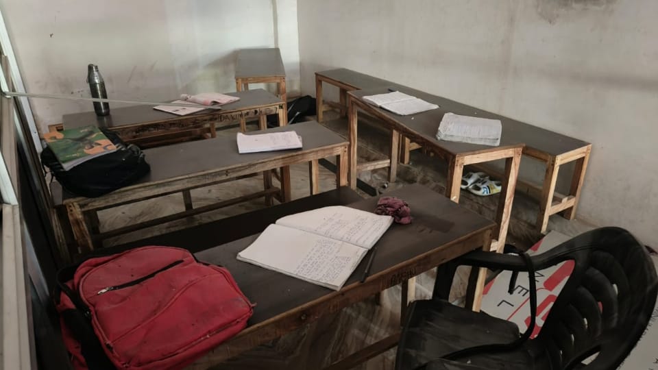 Farrukhabad Blast Blood on walls and floor Books were scattered slippers and bags were lying here and there