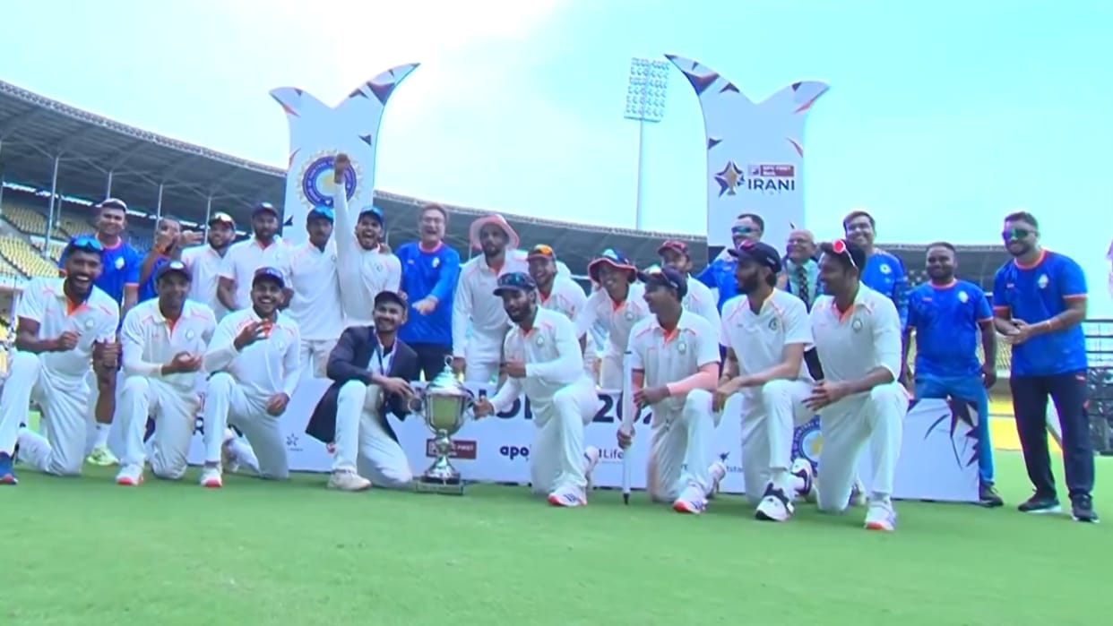 Ranji champions Vidarbha defeated Rest of India to win the Irani Cup 2025 title match report and result